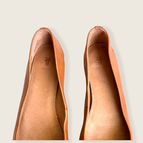 Frye Sienna Cognac Leather Ballet Pointed Flats - Picture 9 of 16